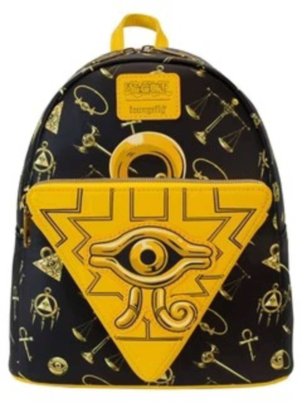 Loungefly Yu Gi Oh Anime Black and Yellow Pyramid Eye Backpack NWT